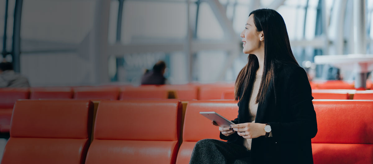 woman looking at phone